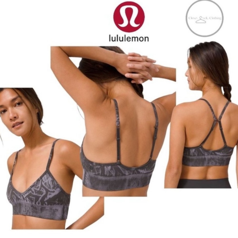 Lululemon 2020 Ebb To Street Sports Bra A/B *WashStone Wash Graphite Grey Sz 8